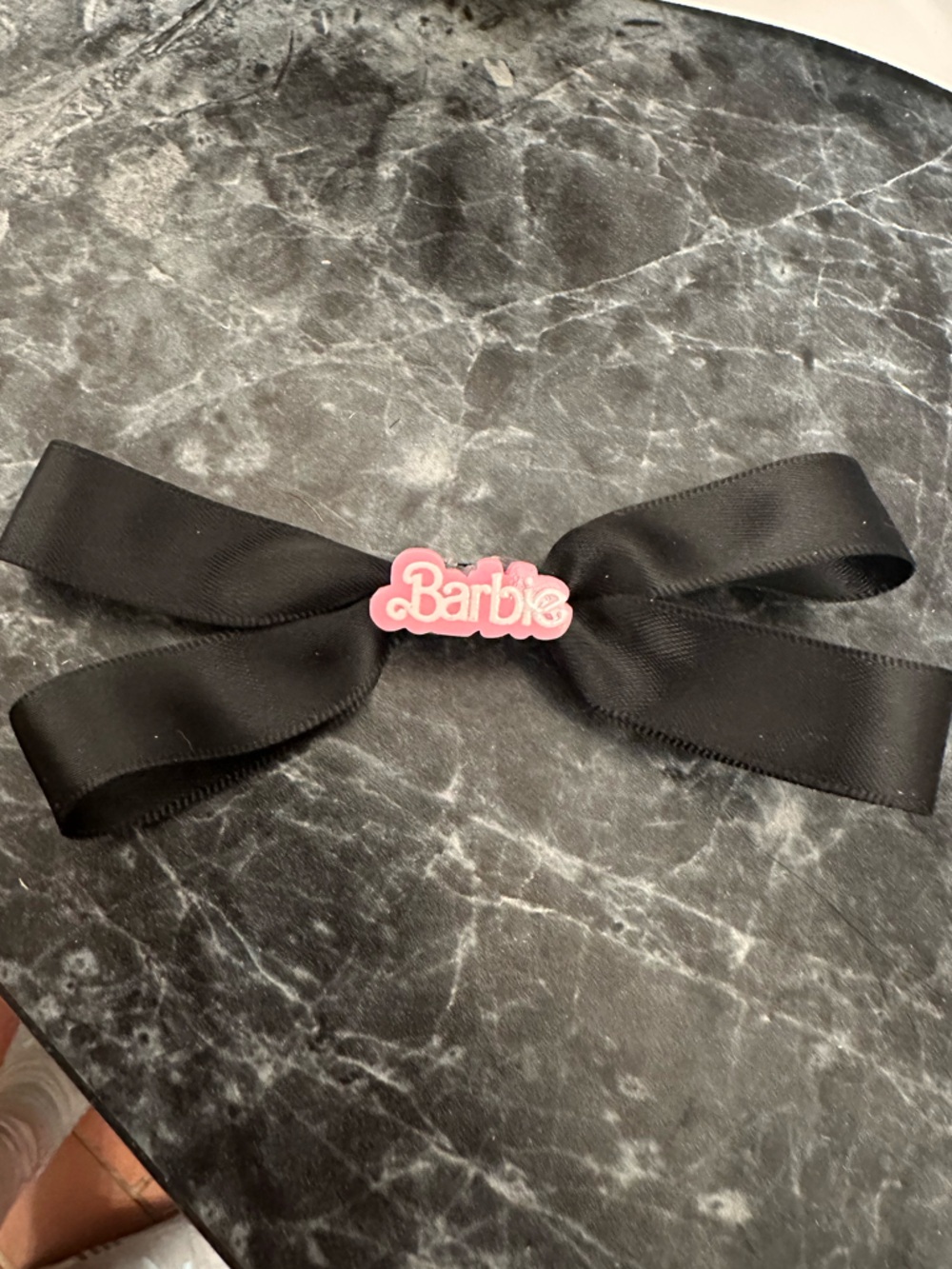 Barbie Black Ribbon Hair Bow